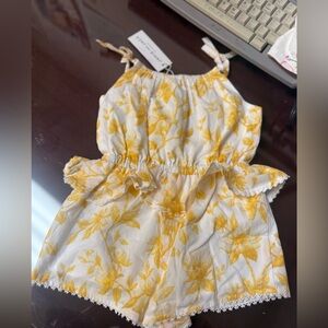Janie and Jack Yellow Floral Romper